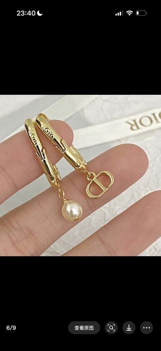 Dior kolczyki złote nowe