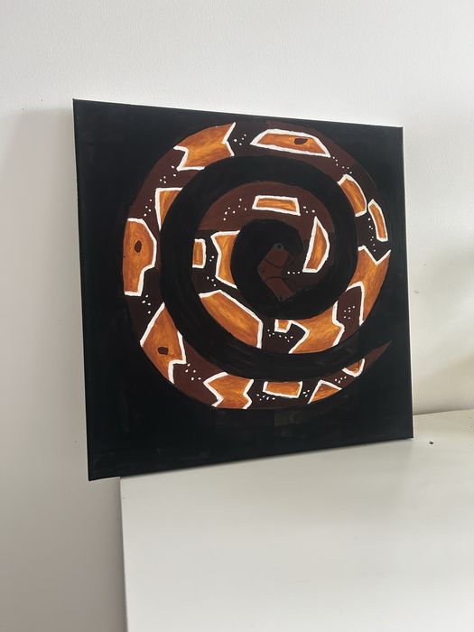 Obraz akryl akrylowy recznie malowany wąż 50 x 50 cm