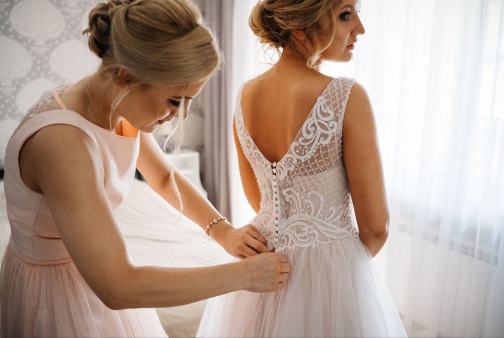 Suknia ślubna r.36/38 - light pink