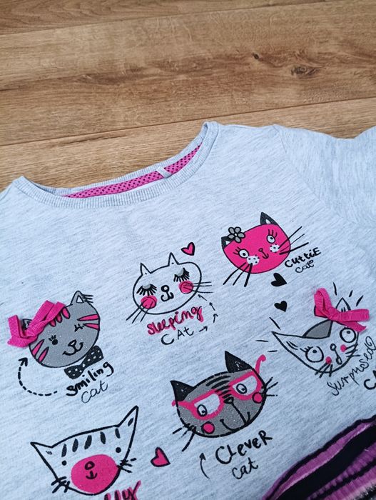 Zestaw 4 bluzki długi rękaw dla dziewczynki 116 122