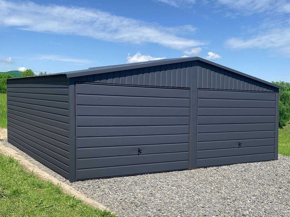 Garaż blaszany 6x5 dwuspadowy WYPRZEDAŻ producent montaż GRATIS