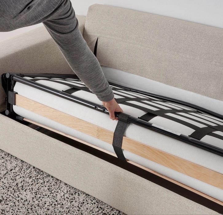 Sofá-cama 2lug, c/braços largos/Gunnared bege