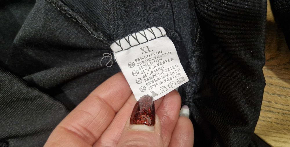 ELeganckie czarne spodnie Haremki z koronka xl