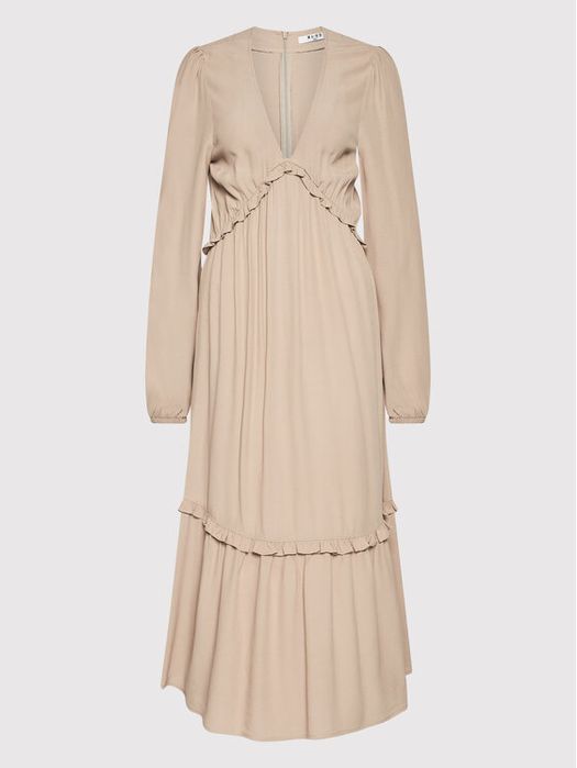 Платье миди бежевое как Зара