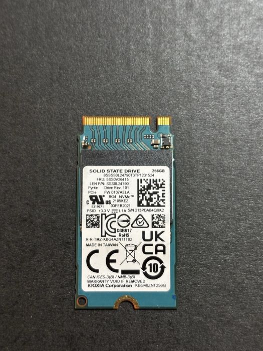 Диски для компютера і ноутбука nvme SSD M.2 2242 NVMe Kioxia (Toshiba) 256GB BG4