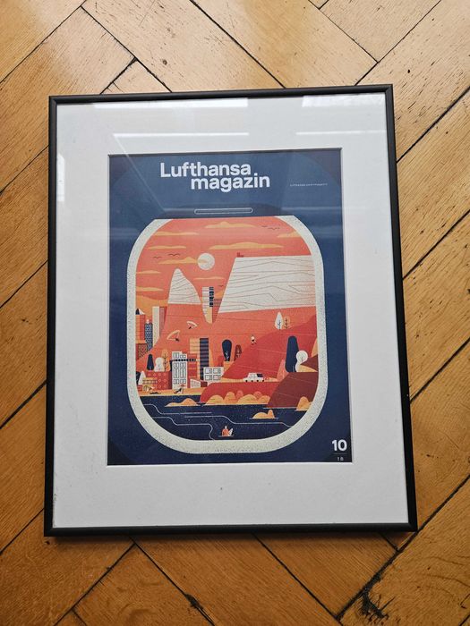 Plakat w ramce: "Lufthansa magazin"