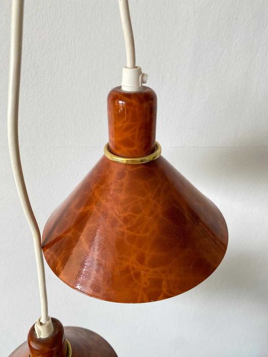 Lampa Vinage, piękne brązowe metalowe lampy, z ciekawym wzorem