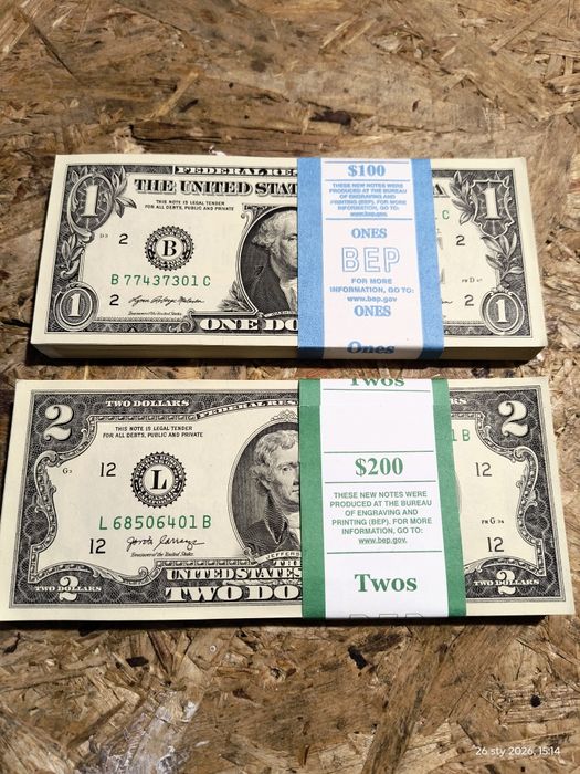 Paczki kolekcjonerskie 1 i 2 usd