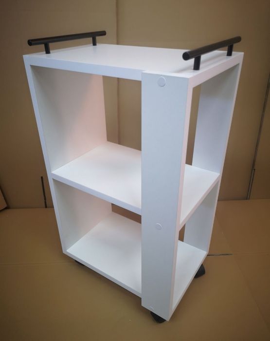 Stolik biurko kosmetyczne z szafką pomocnik na kółkach