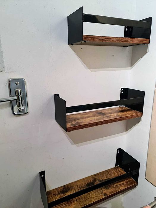 Półka łazienkowa 3 sztuki loft retro na ścianę ścienne dekoracja