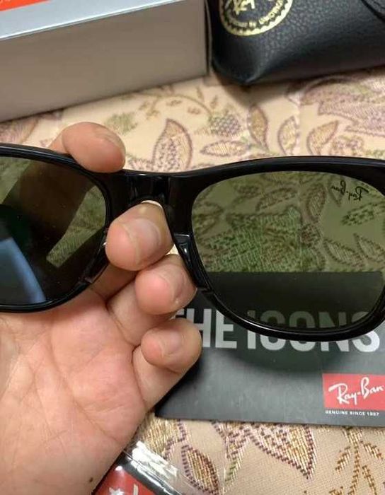 Ray-Ban Wayfarer RB2140 -Czarne/Zielone - Oryginalne