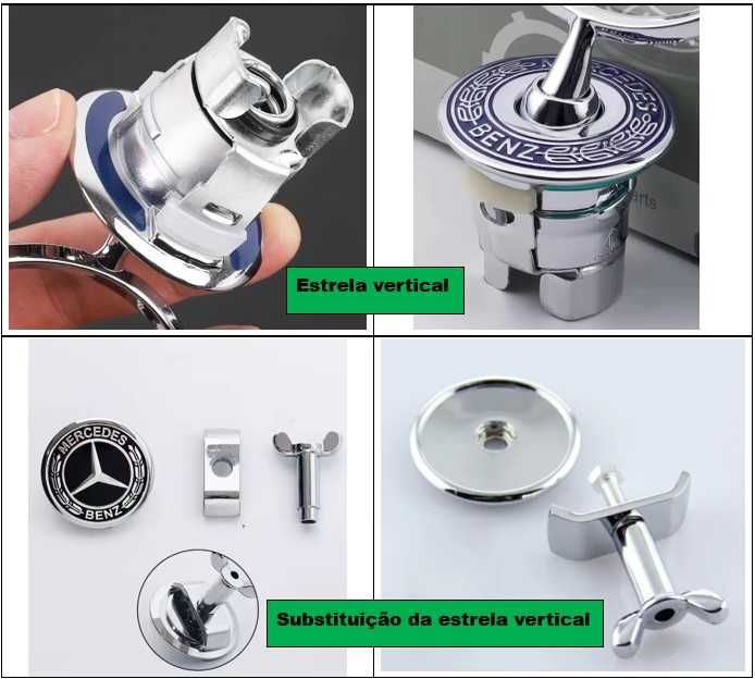 Emblema Símbolo capô ou bagageira Mercedes Benz