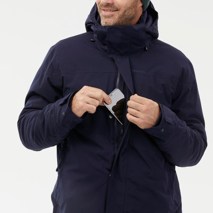 Parka de caminhada -10C impermeável homem, NH500 azul