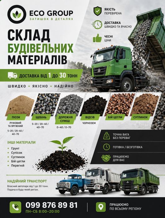 Вивіз сміття в мішках та навалом. Бориспіль, район.