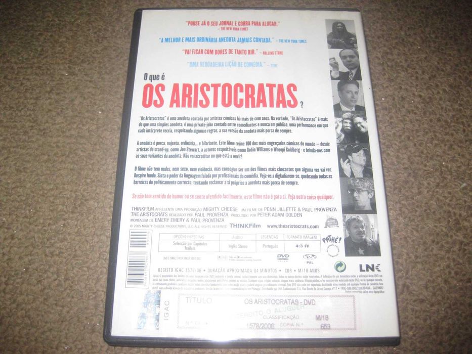DVD "Os Aristocratas" de Paul Provenza