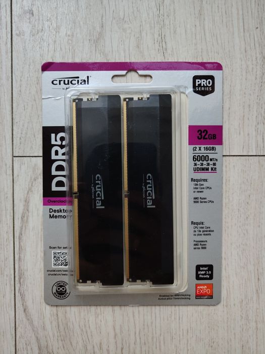 RAM DDR5 Crucial Pro 32GB (2x16GB 6000MHz CL36)