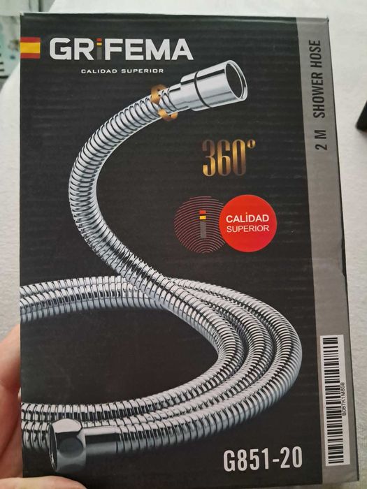 Nowy wąż prysznicowy Grifema 200cm (2 metry) podwójny splot bezskrętny