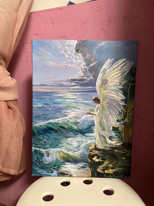 Obraz olejny Anioł nad morzem 40*30