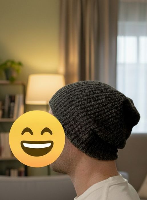 Czapka zimowa ciepła w stylu slouchy grafitowa szara