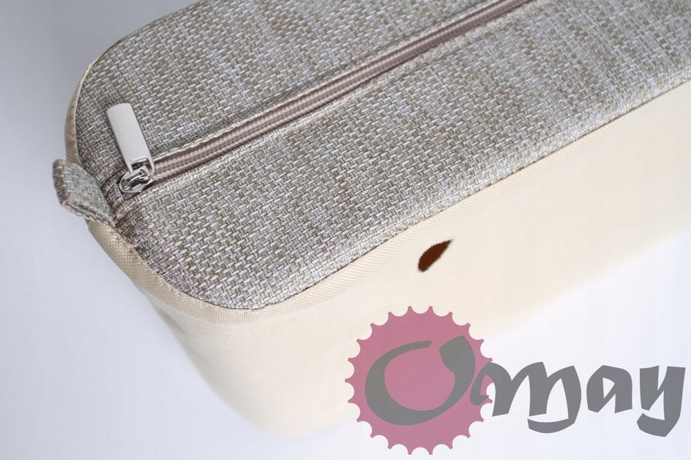 Naturalny organizer do OBAG STANDARD beż struktura 2 kieszenie OMAY