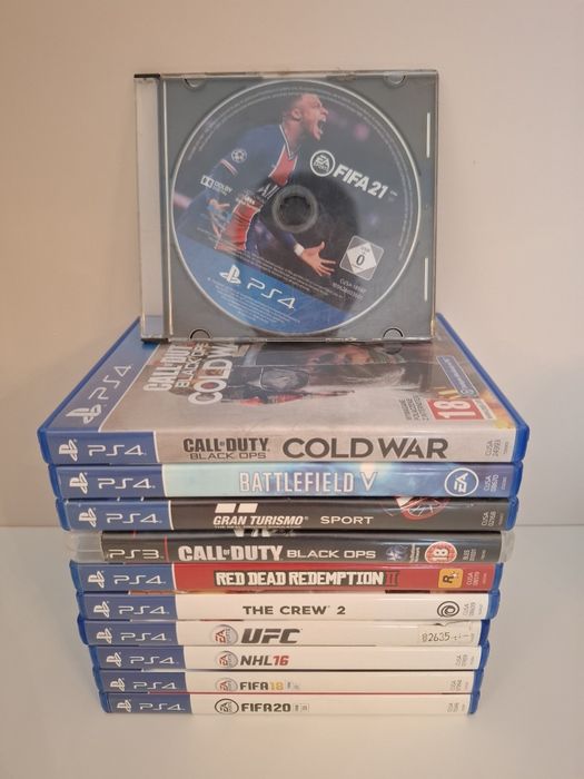 Zestaw 11 gier PS4 / PS3 - Red Dead Redemption 2, CoD, Battlefield, Sportowe