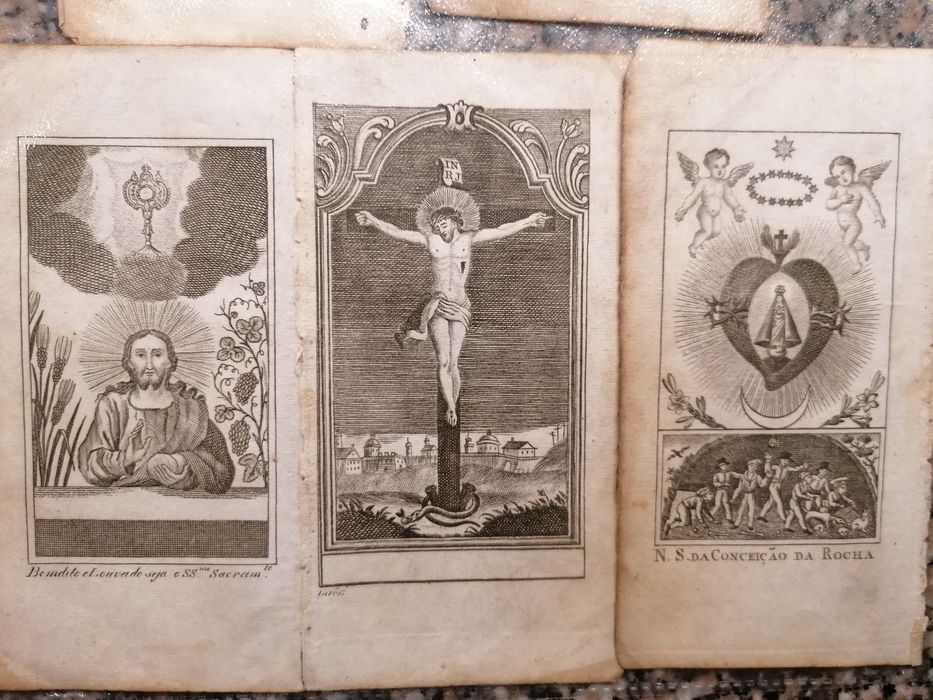 Conjunto 5 pagelas para registos religiosos