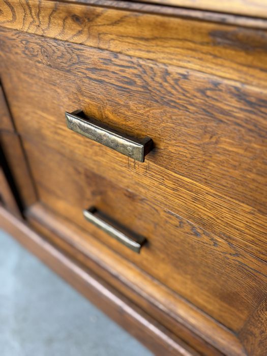 DUŻA MEGA XXL biblioteka DĘBOWA wysoka regał vintage rustykalna