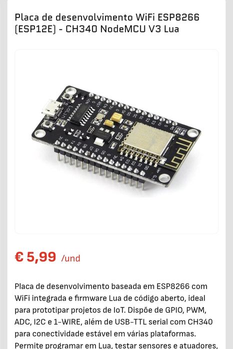 Placa desenvolvimento