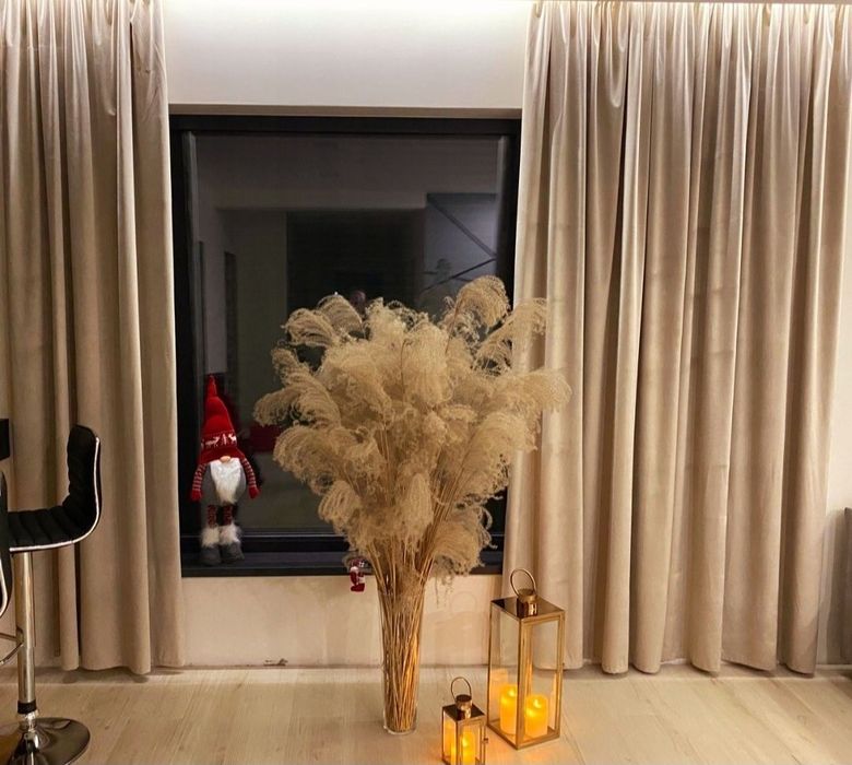 Zasłona PREMIUM Beżowa Welurowa Brązowa