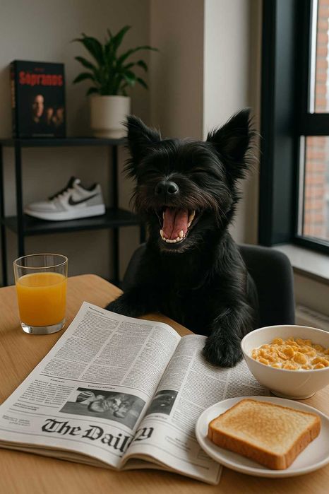 Чорний йорк шукає дівчину. В'язка.