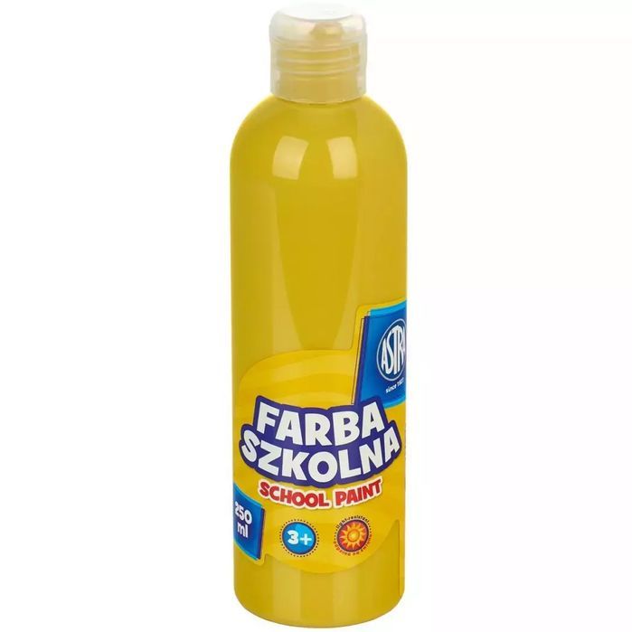 Farba szkolna naturalna tempera Astra 250 ml żółta. Astra