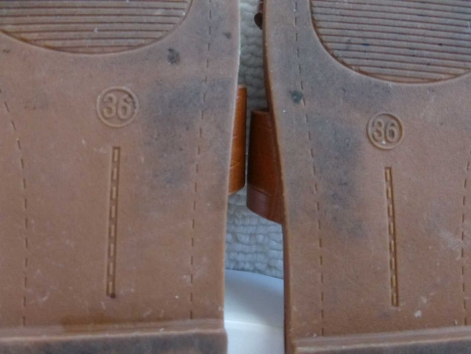 brązowe stylowe damskie klapki sandały 36