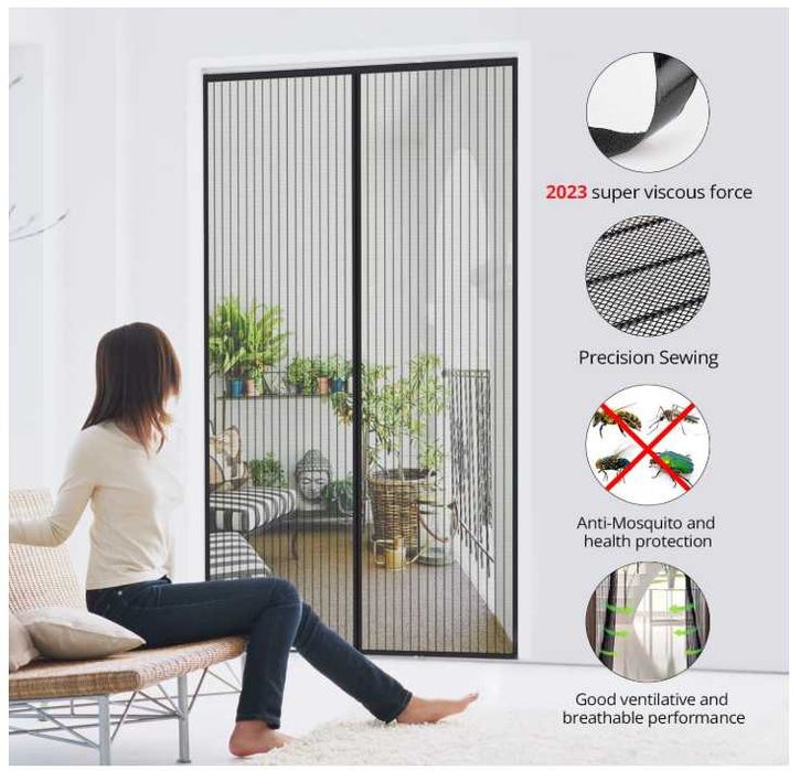 Moskitiera magnetyczna na drzwi 90X210 cm