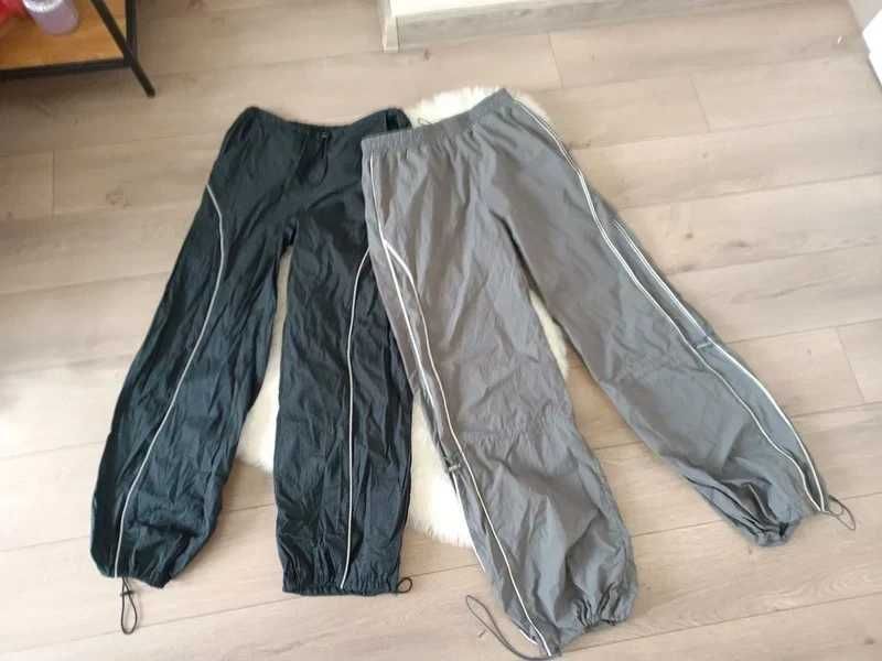 2x spodnie kreszowe ortalionowe XS-M