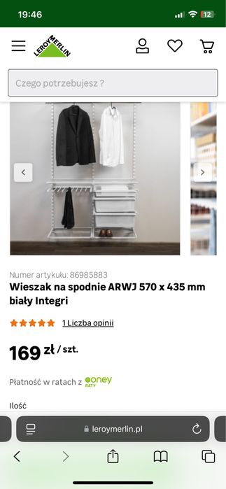 Wieszak na spodnie Integri