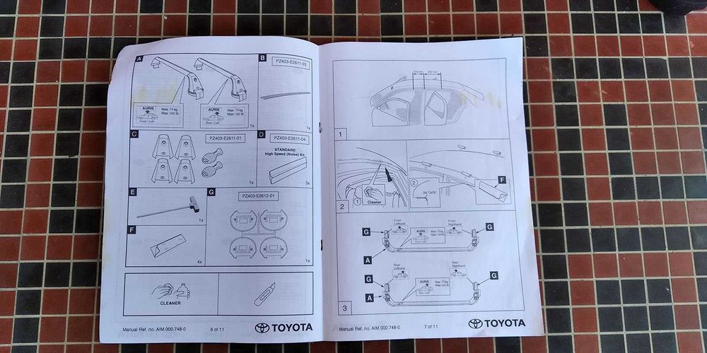 Barras de tejadilho (Toyota Auris)