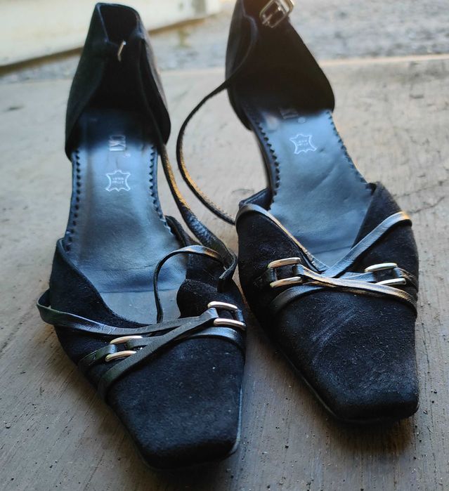 Lasocki_ Czółenka_ Zamsz_Czerń_36_Lux