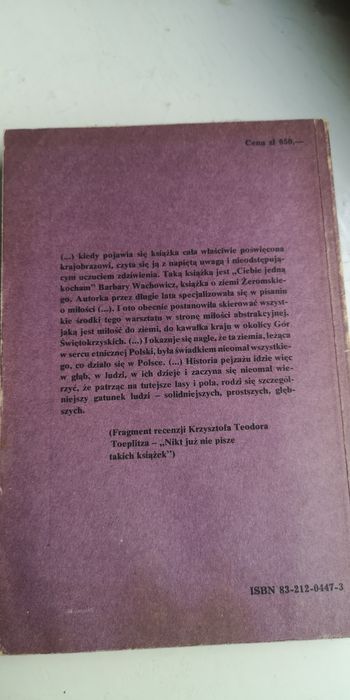 Ciebie jedną kocham Barbara Wachowicz