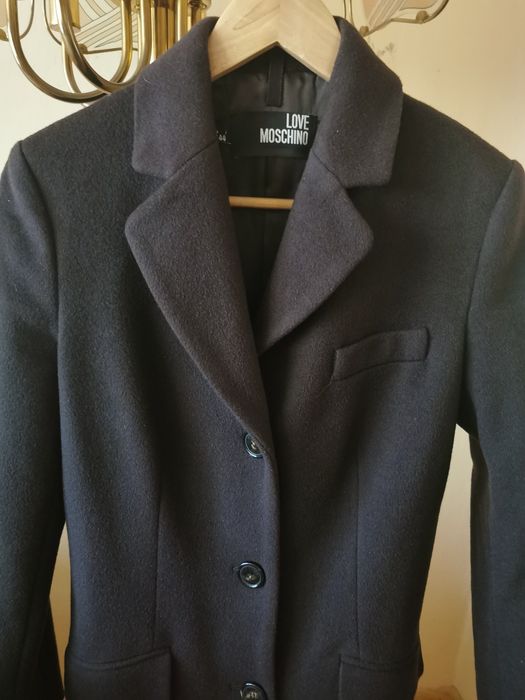 Love Moschino płaszcz dyplomatka, wełna moher r. 40