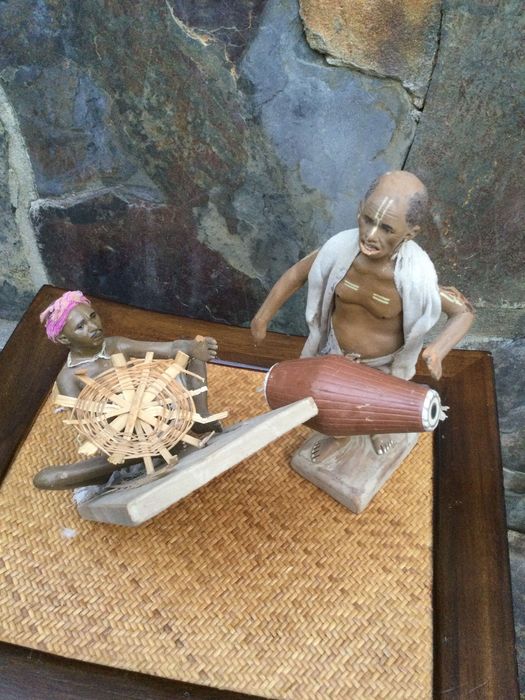 Escultura terracota Indo Portuguesa Séc XIX 18 cm