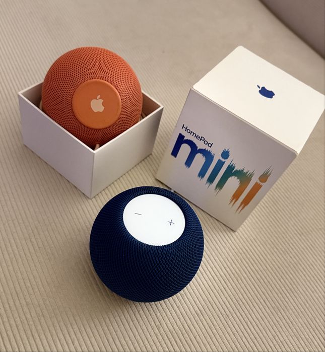Apple HomePod mini – Zestaw 2 szt. (Granatowy + Pomarańczowy) | Stan Idealny