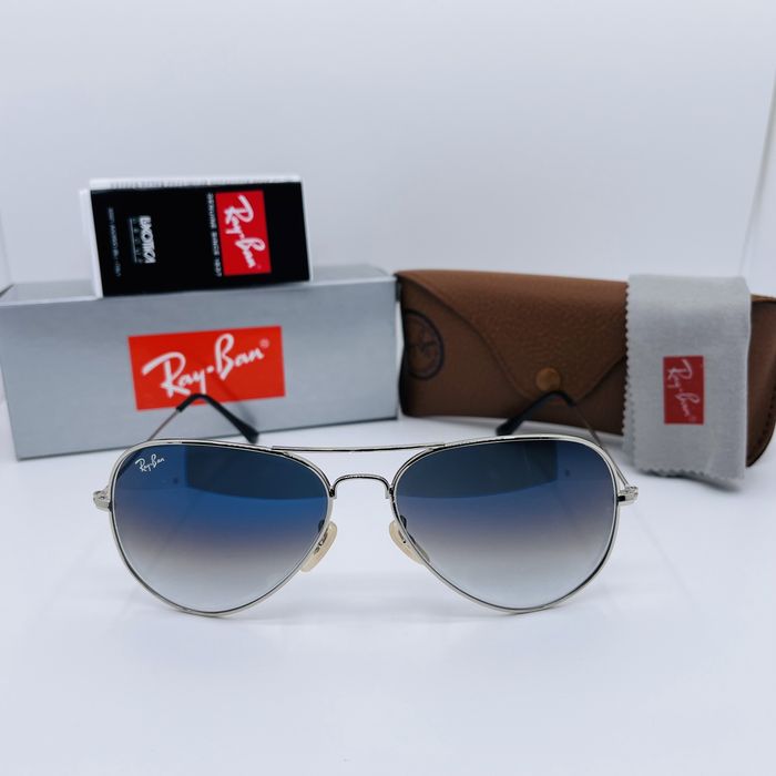 Солнцезащитные очки Ray Ban Aviator 3026 Silver-mBlue Grade 62м стекло
