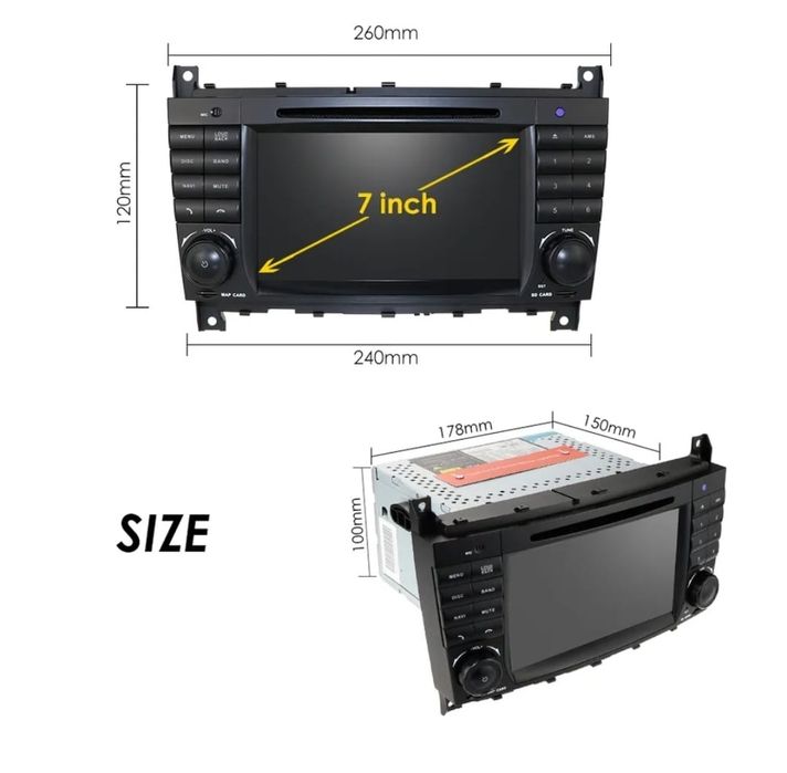 Auto Rádio Android GPS Bluetooth Mercedes Benz W203 clc w209 clk NOVO