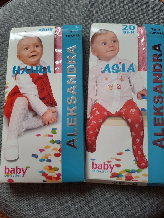 2 pary różowych rajstop 80/86