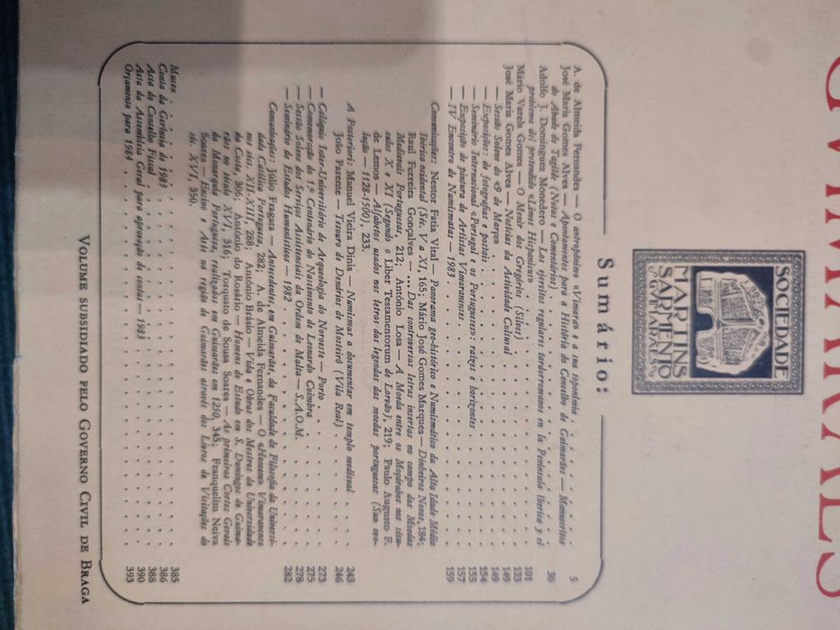 Revista de Guimarães - Vols de 1979 e 1983