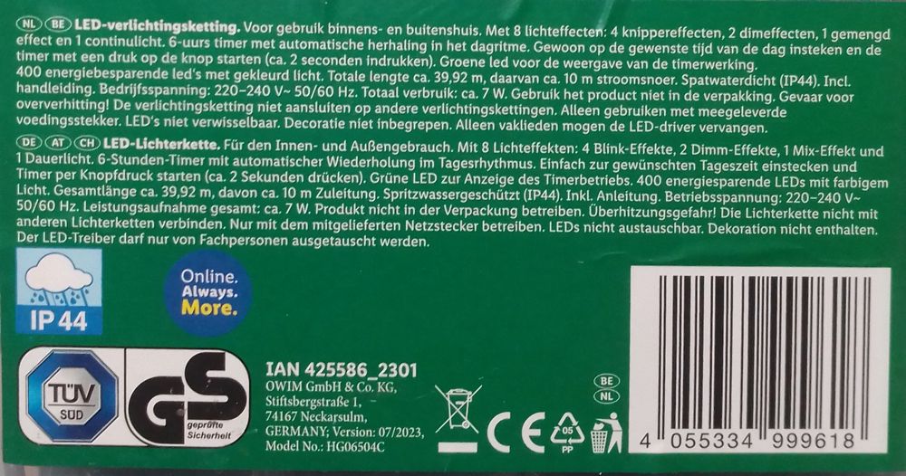 Гірлянда для дому та вулиці Livarno Home, 400 led, теплий білий, холод