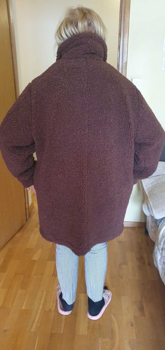 płaszcz baranek brazowy dużą