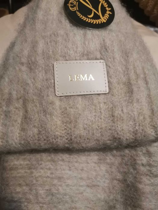 Czapka komin komplet z wełną Lema