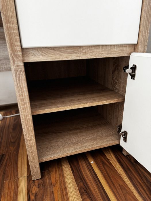 Biurko dąb sonoma + biel