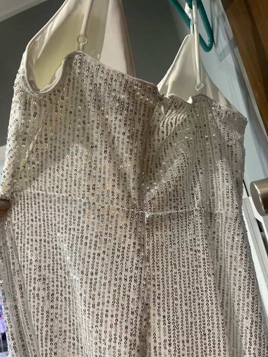 Srebrna sukienka ślubna